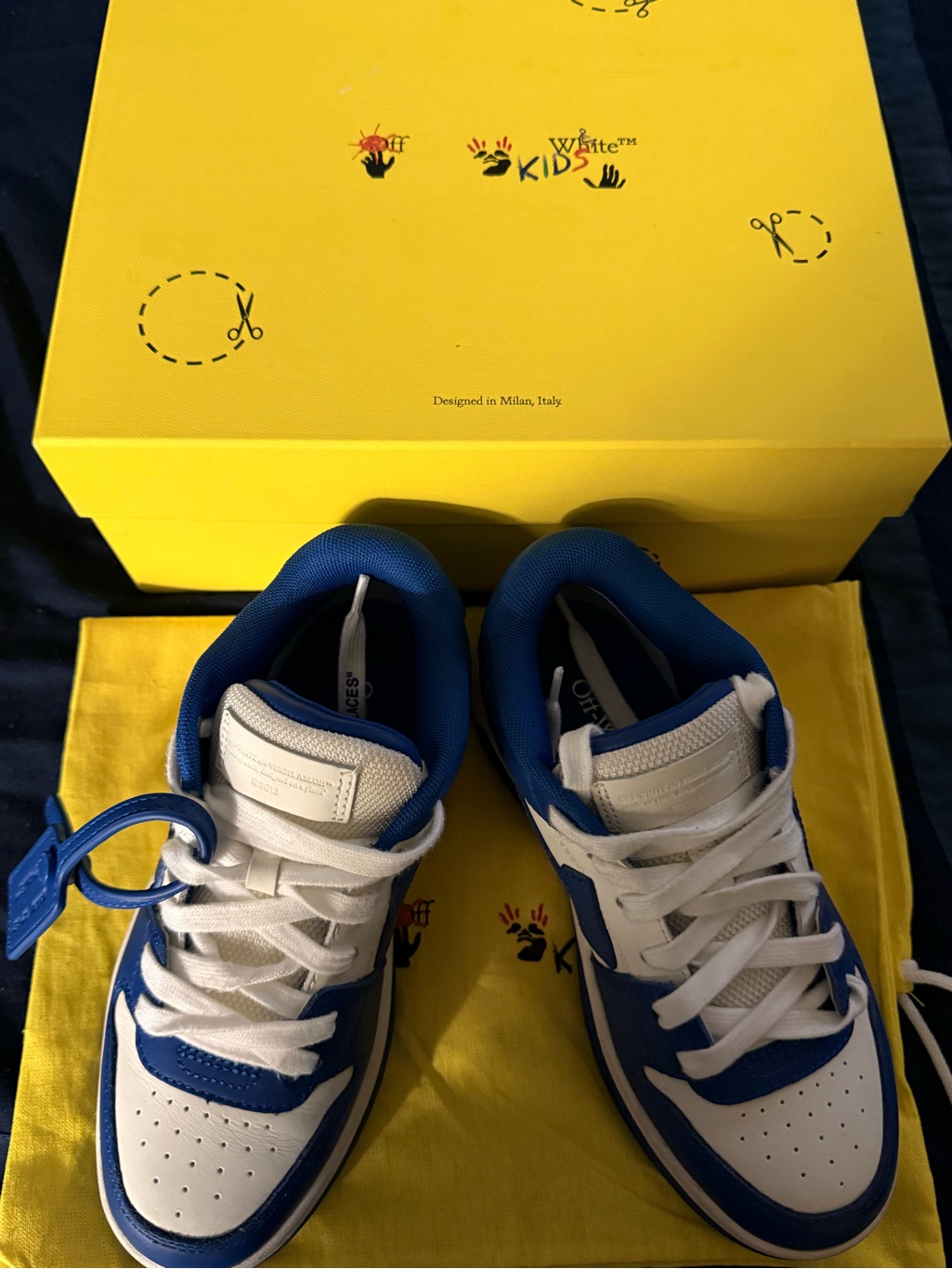 Off-White Kids Blue And White Low-Top Sneakers